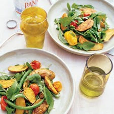 roasted potato, tomato and green bean salad