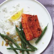 Fish - Brown Sugar-Glazed Salmon With Green Beans and Shallots