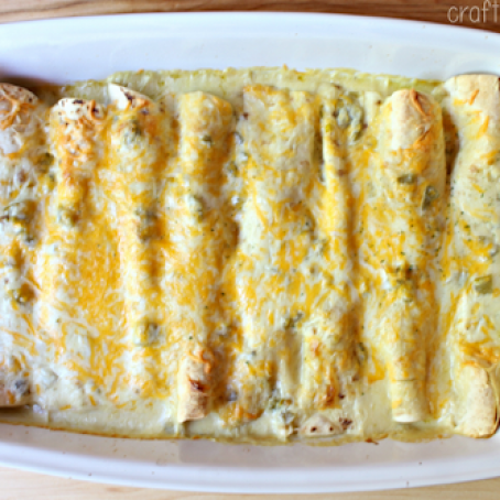 White Chicken Enchilada Recipe (Chile & Sour Cream Sauce)