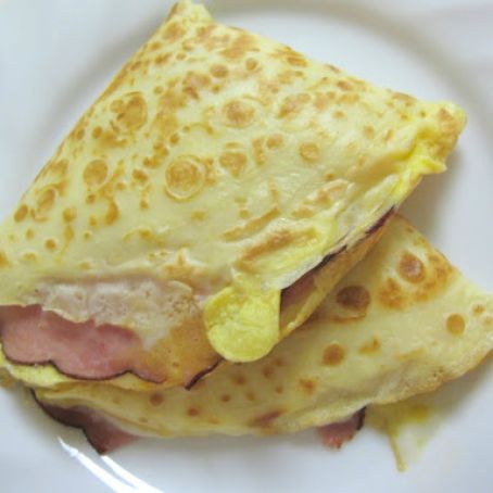Ham, Cheese and Egg Crepes