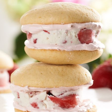 Strawberry Shortcake Ice Cream Sandwiches