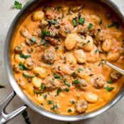 One Pan Creamy Gnocchi with Sausage