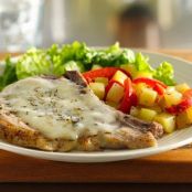 Cheesy Italian Pork Chops with Vegetables