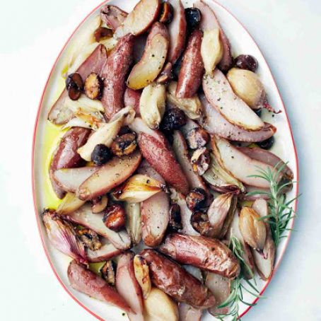 Salt-Roasted Potatoes, Shallots, and Chestnuts