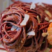 Red Wine Spaghetti with Meatballs