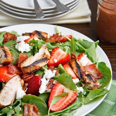 Strawberry and Balsamic Grilled Chicken Salad