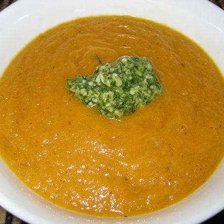 Carrot Soup with Dill Pesto