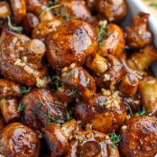 Balsamic Soy Roasted Garlic Mushrooms