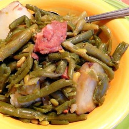 Southern Green Beans and New Potatoes with Ham~