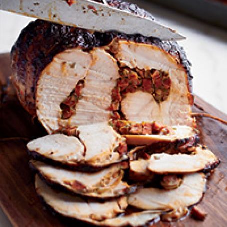 Pimentón-Roasted Whole Turkey Breast with Chorizo