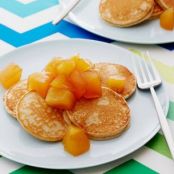Cinnamon Oatmeal Pancakes with Honey Apple Compote