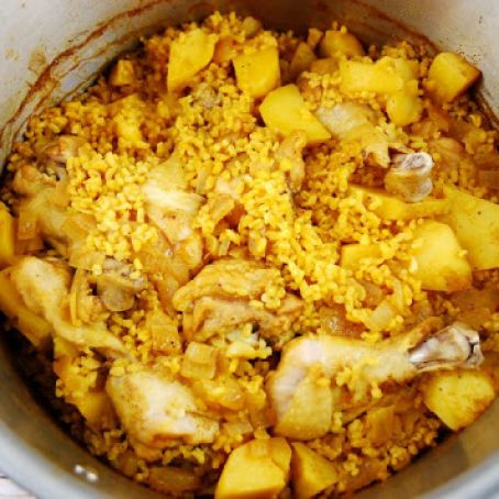 One Pot Moroccan Chicken Rice and Potatoes