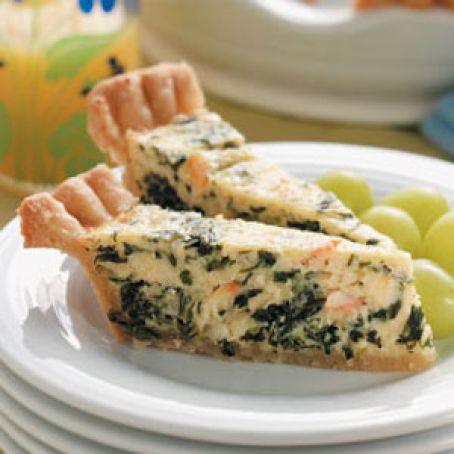 Bacon, Crab and Spinach Quiche Recipe