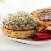 Chicken Burgers with Peanut Sauce