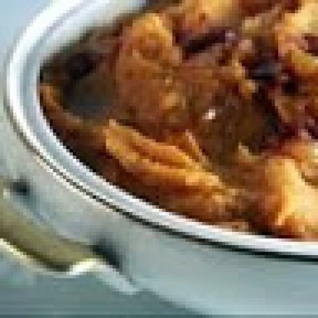 Maple Sweet Potato Puree with Caramelized Onions