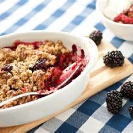 Blackberry and Apple Crisp with Nut Topping