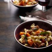 Pasta with Roasted Squash, Sausage, and Pecans