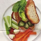 Spicy Chicken and Ranch Sandwich with Crudités
