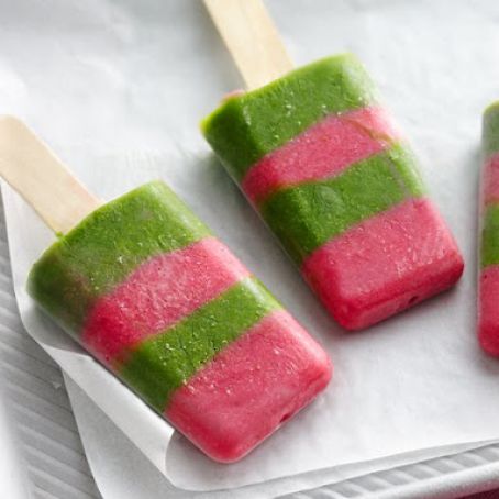 Strawberry Green Smoothie Pops