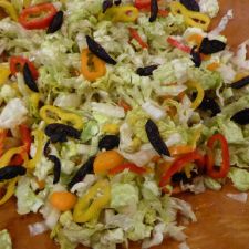 Apricot Vinegar, Fig, Sweet Pepper, and Romaine Salad