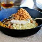 Crispy-Skinned Barramundi with Caramelized Lemon + Brown Butter Crumbs