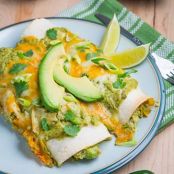 Chicken and Avocado Enchiladas in Creamy Avocado Sauce