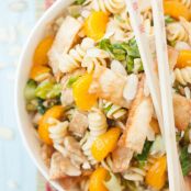 Asian Sesame Chicken Wonton Pasta Salad