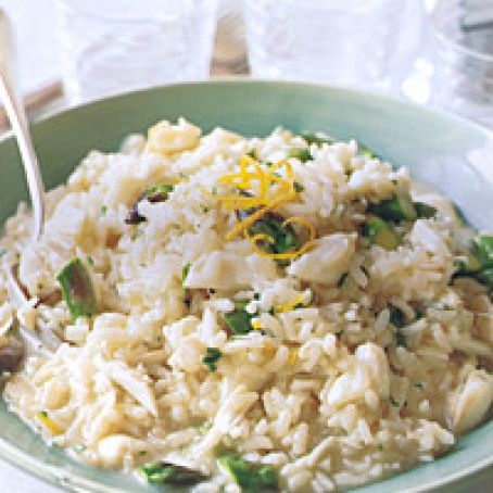 Asparagus Risotto with Crab and Orange Gremolada