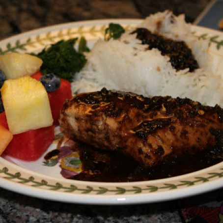 Hawaiian Chicken with Cilantro infused Rice, Brocolini, Pineapple, Blackberries and Strawberries