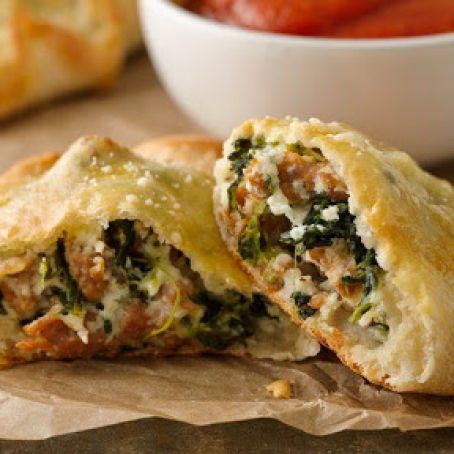 Spinach, Ricotta and Sausage Calzones