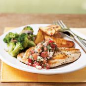 Chicken Breasts with Gorgonzola-Tomato Salsa