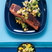 Jamaican Jerk Salmon and Mango Pineapple Salsa