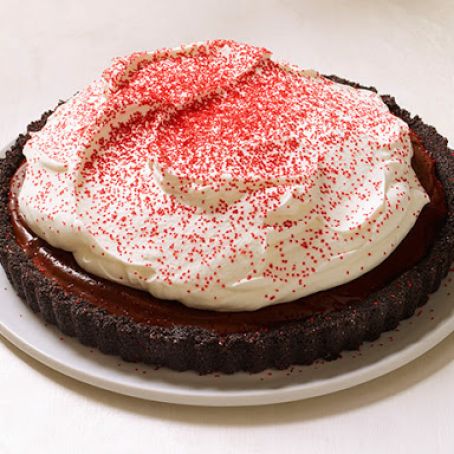 Candy cane chocolate tart