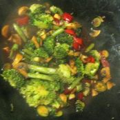 Broccoli, Mushroom & Red Peppers in Black Bean Garlic Sauce