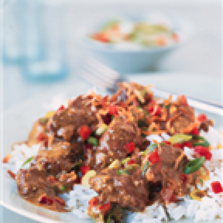 South Seas Curried Beef Over Jasmine Rice