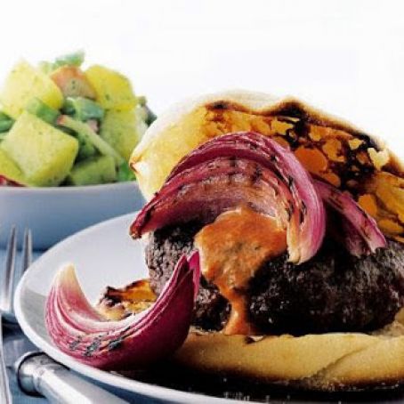 BUFFALO BURGERS w/PICKLED ONIONS