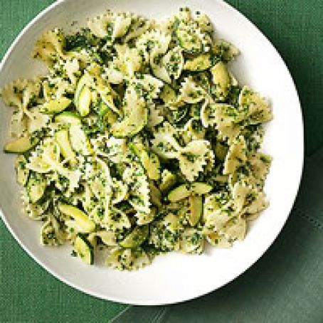 Bow Ties with Zucchini & Hot Chili Pepper Pesto
