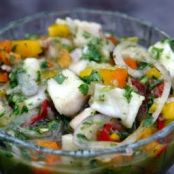 CEVICHE BLANCO CON LECHE DE COCO Y JENGIBRE