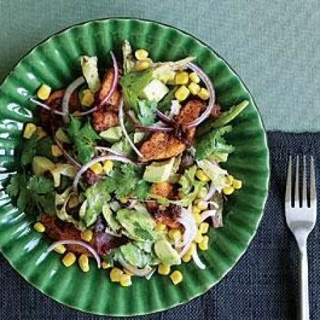 Baby Romaine Salad with Spicy Chicken & Warm Chipotle Vinaigrette