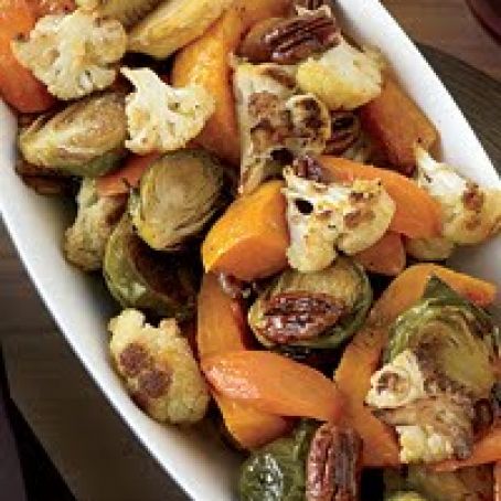 Maple-Ginger-Roasted Vegetables with Pecans