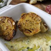 Whole Baked Garlic with Bleu Cheese