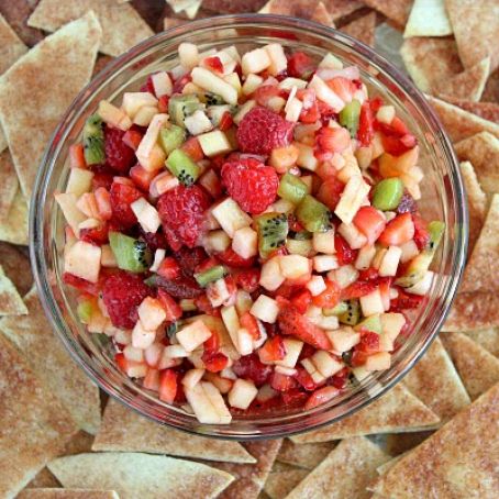 Fruit Salsa with Baked Cinnamon Chips