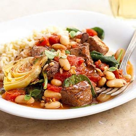 Greek Lamb with Spinach and Artichokes - Recipe.com