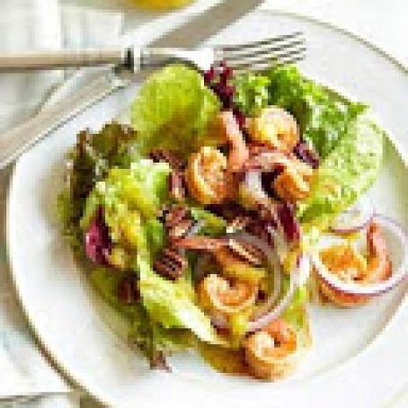 Salad: Pan-Seared Shrimp Salad with Mango-Lime Dressing