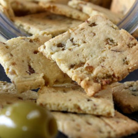 Grain Free Olive Garlic Crackers