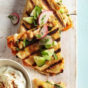 Sweet Potato Quesadillas with Cucumber Relish