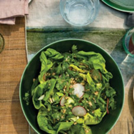 Boston Lettuce with Cilantro and Walnuts