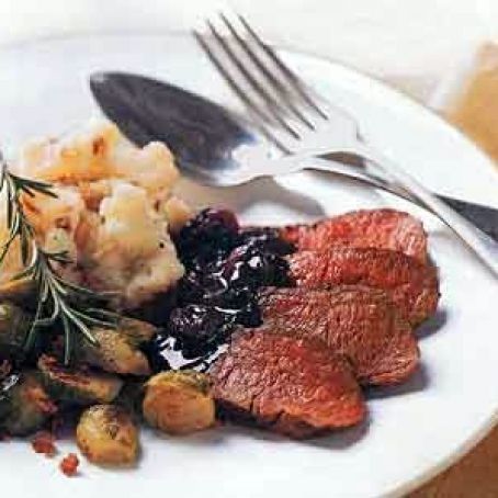 Pan-Seared Venison with Rosemary and Dried Cherries