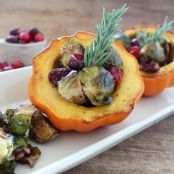 Cranberry Brussels Sprout Stuffed Acorn Squash