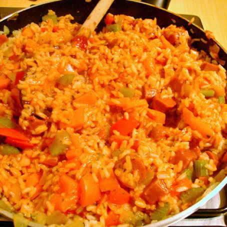 Spanish Rice and Hot Dogs